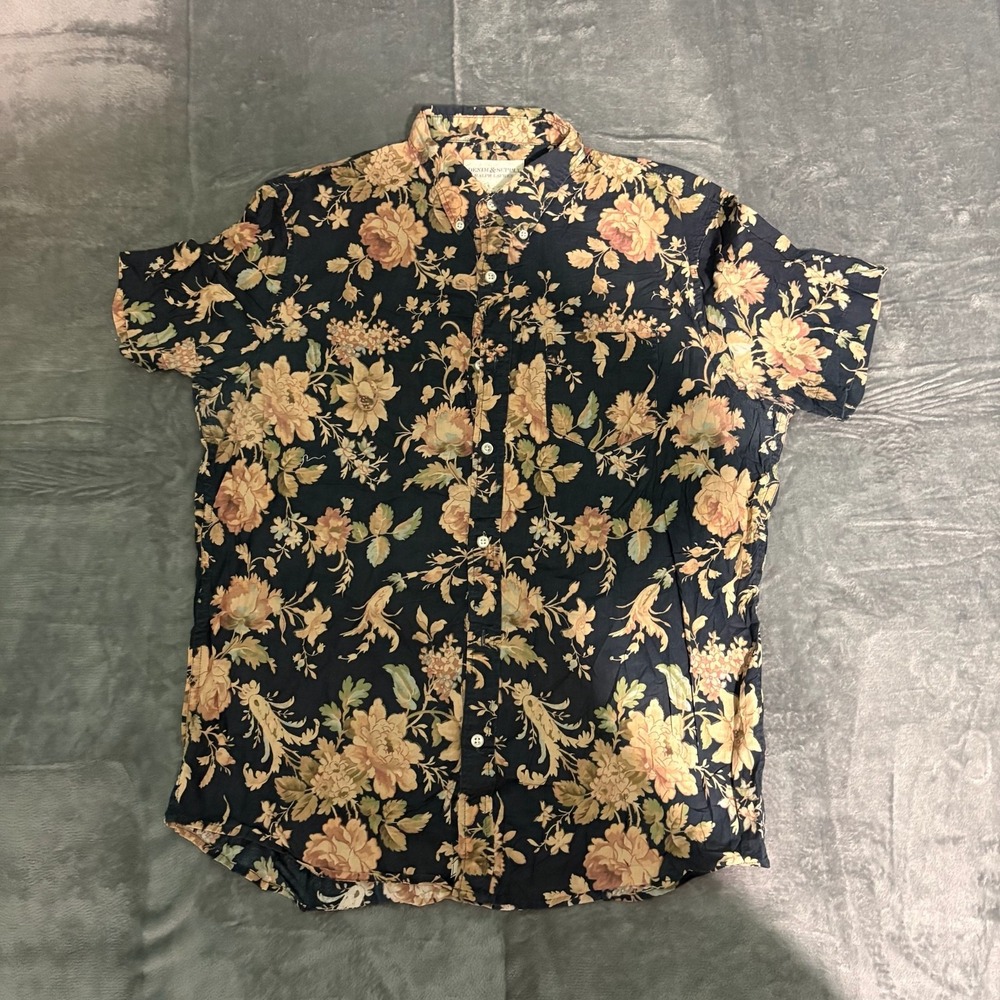 Denim Supply Ralph Lauren Shirt Mens Large Flower All Over Print Button Down